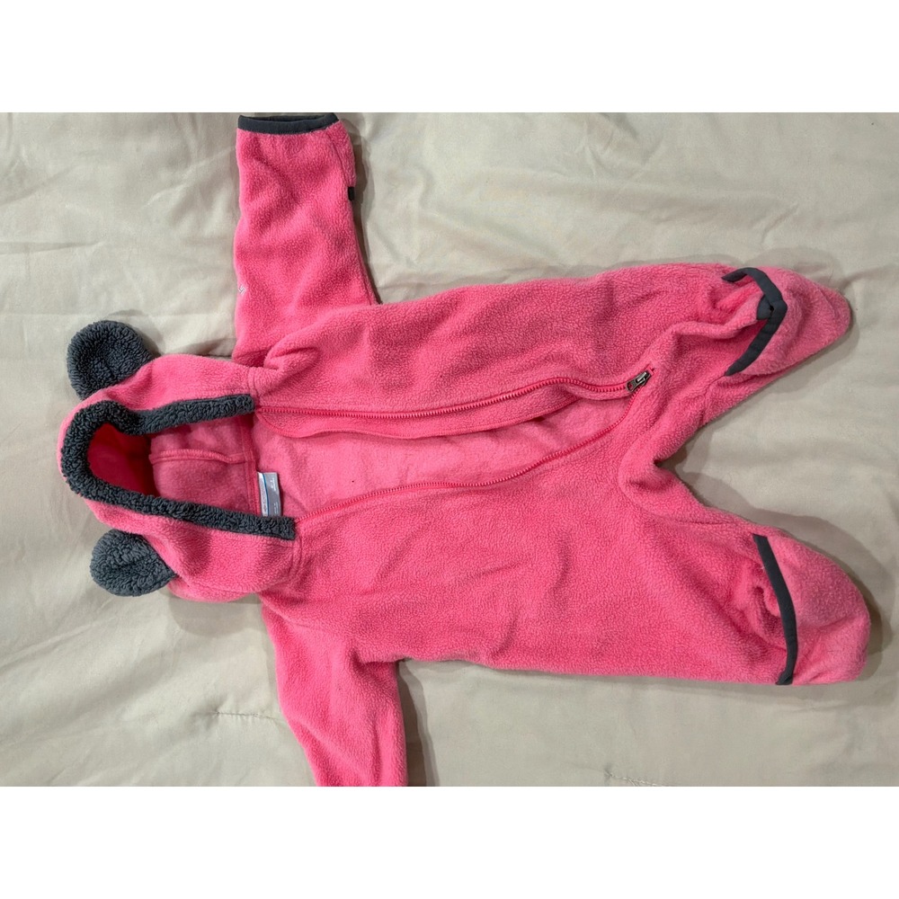 Columbia Tiny Bear‎ II Bunting Pink Fleece One Piece Suit Infants 0-3 Months